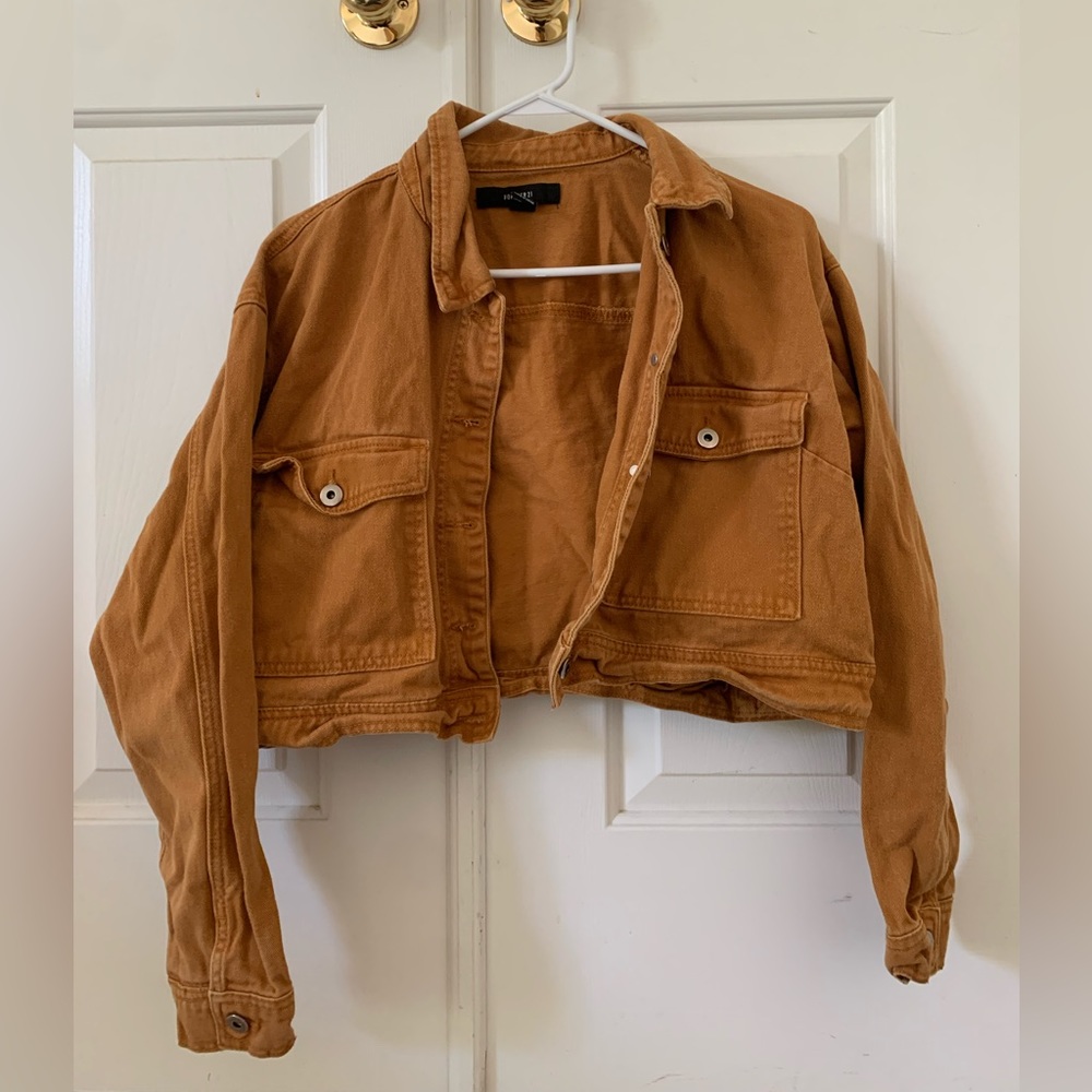 Forever 21 Denim Orange Cropped Jacket